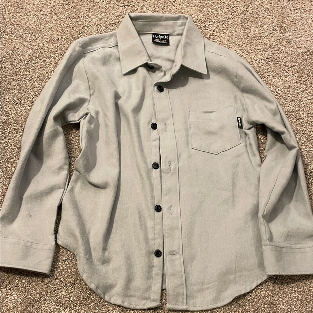 Hurley Kids Gray Flannel Button-Up Shirt